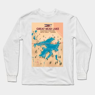 Great Bear Lake Canada Map Long Sleeve T-Shirt